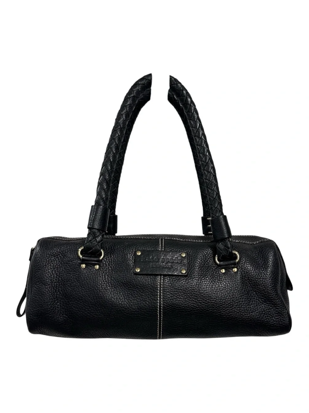 Kate Spade Cami Foster Black Pebbled Leather Barrel Bag